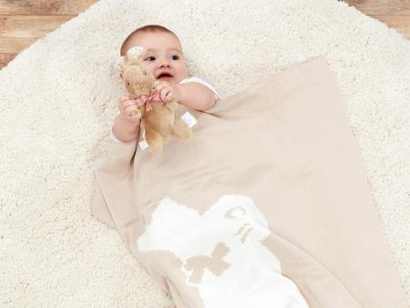 Flopsy Bunny Signature Knitted Blanket with Soft Toy