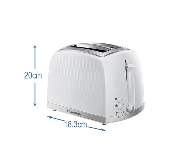 Russell Hobbs Honeycomb 2 Slice Toaster White