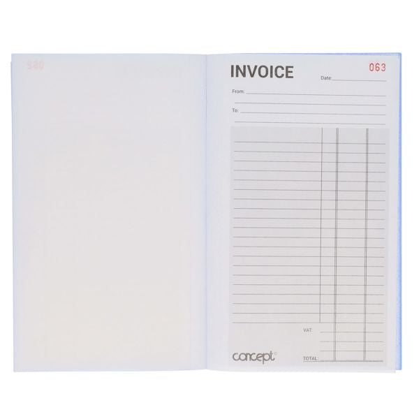 Concept 100pg 8''X 5'' Carbonless Invoice Duplicate Book 100 Pages