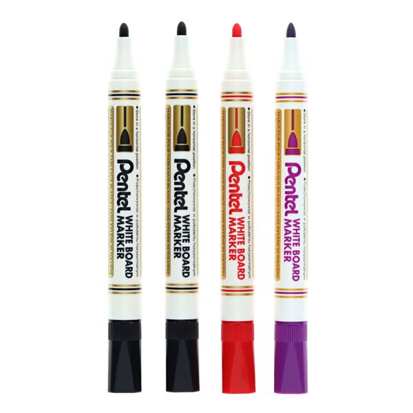 Pentel Pkt.4 Asst Mw85 Bullet Point Whiteboard Markers