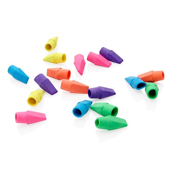Emotionery Pkt.18 Pencil Top Erasers - Neon Collection