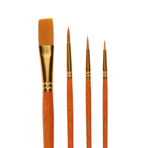 Icon 4pce Brush Set In Wallet - Golden Taklon