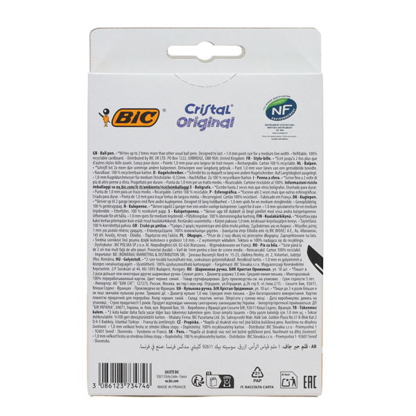 Pkt.10 Bic Cristal Ballpoint Pen - Blue
