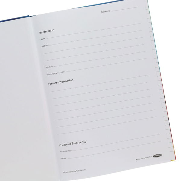 Premier Rainbow A4 160pg Hardback Notebook