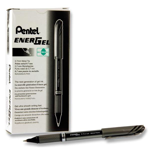 Energel 0.7mm Metal Tip Gel Pen - Black