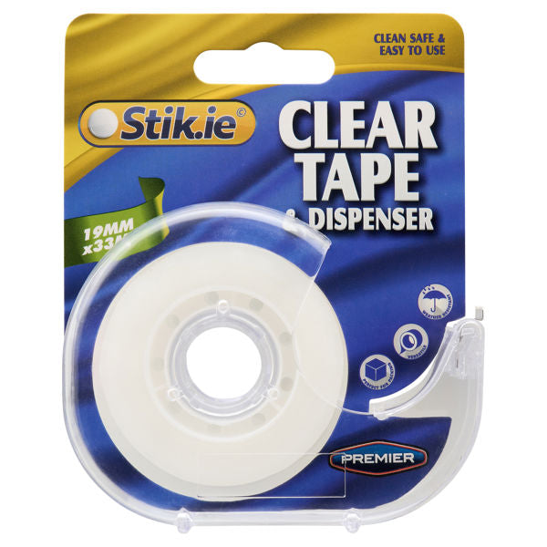 Stik.ie 19mm x 33m Clear Tape on Dispenser