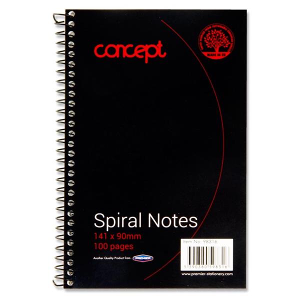 Concept A7 100pg Spiral Notebook