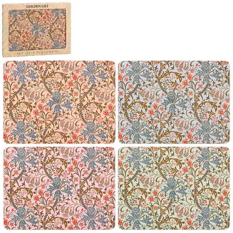 L&P William Morris Golden Lily Placemats Set 4