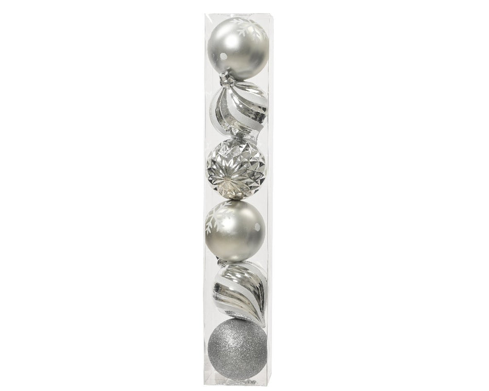 Luxury Pack  Silver Baubles 15cm