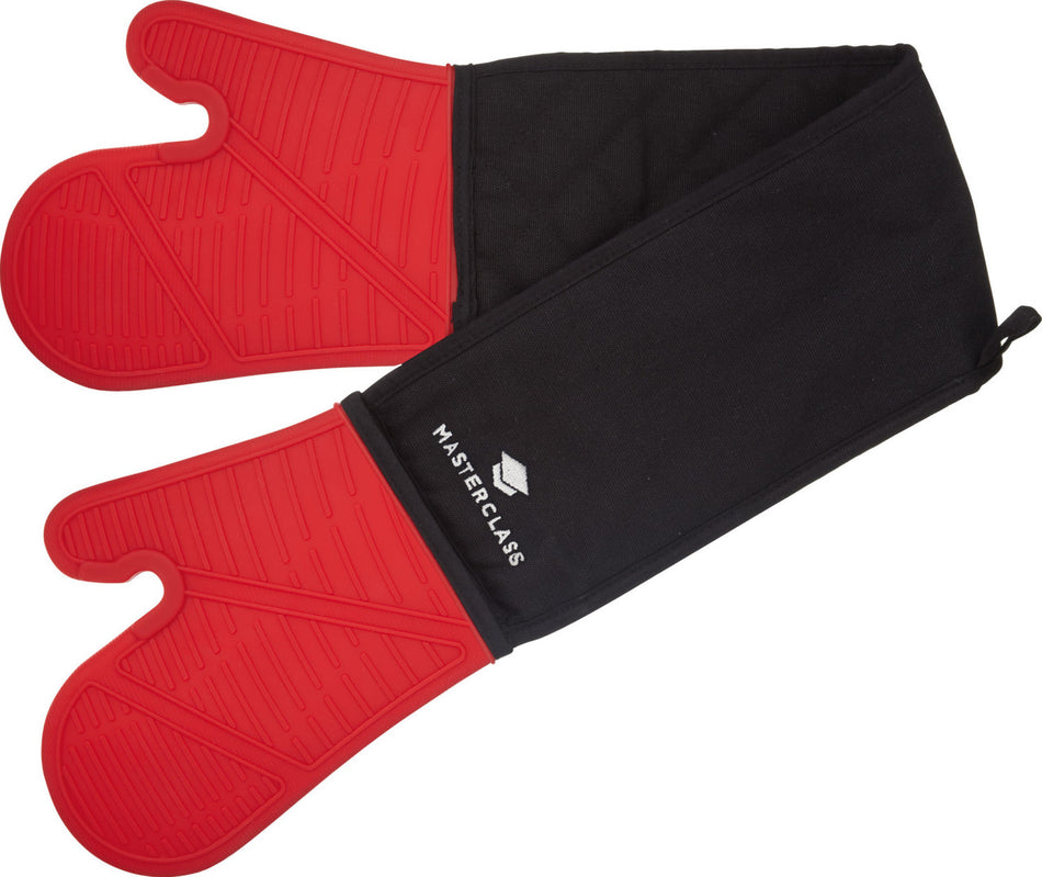 Seamless Silicone Double Oven Glove Red