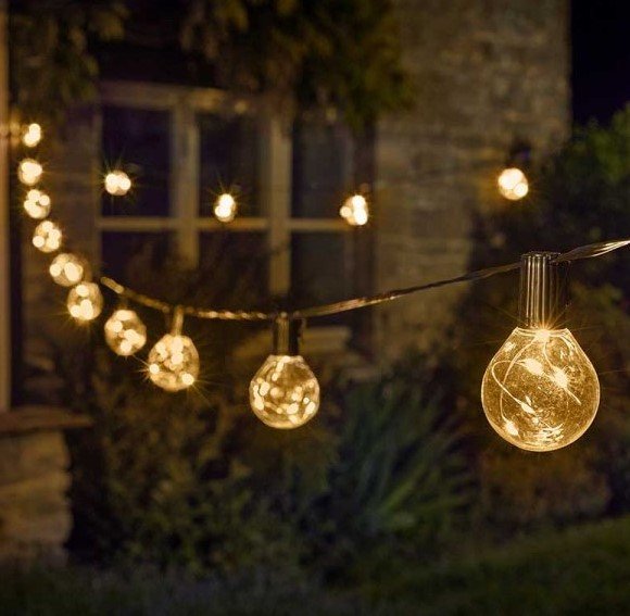 Low Voltage Firefly Festoon String Lights Warm White Set of 10