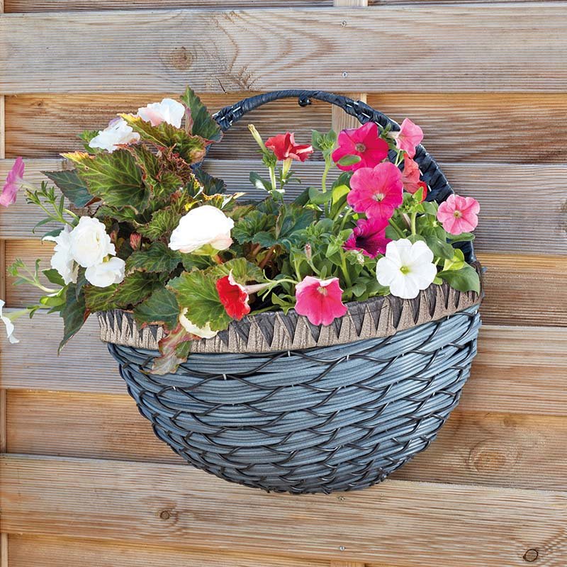 16" Tulsa Faux Rattan Wall Basket