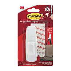 Large Hook with Command Strips (1 Hook & 2 Large Strips)