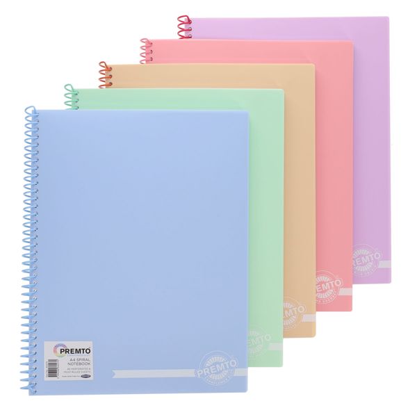 Premto Pastel A4 160pg PP Spiral & PP Cover Notebook
