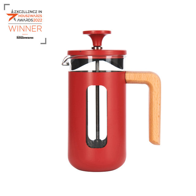 La Cafetiere Pisa 8 Cup Red Wooden Handle