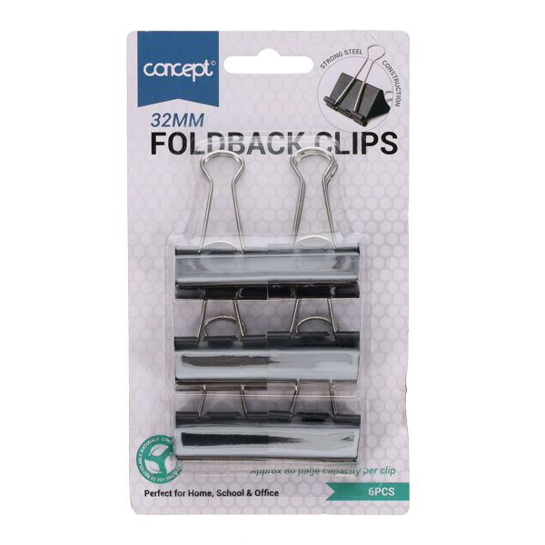 Concept Pkt.6 32mm Foldback Clips