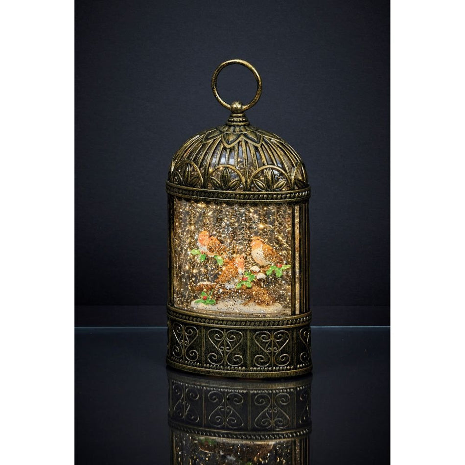 Christmas Robin Scene Water Spinner 24cm