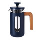 La Cafetiere Pisa 3 Cup Navy Wooden Handle