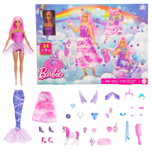 Barbie Advent Calendar with Fashion Doll and 24 Surprise Accessories