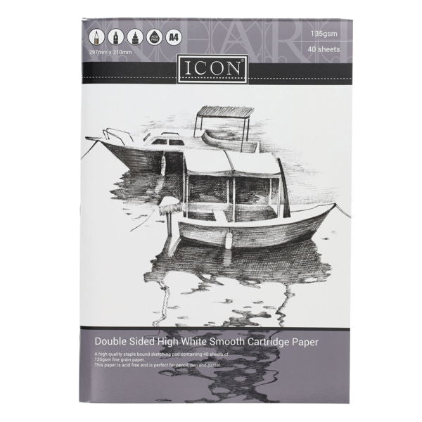 Icon A4 Sketch Pad 135gsm 40 Sheets