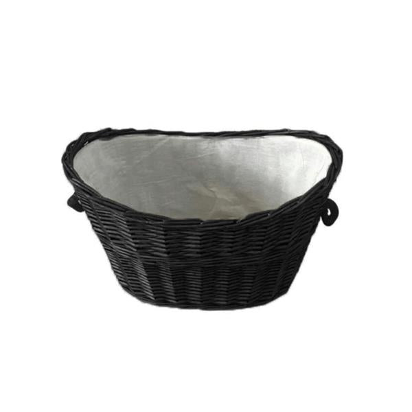 Wicker Basket Oval Black
