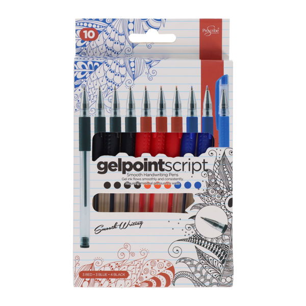 ProScribe Pkt.10 Gelpoint Script Gel Pens