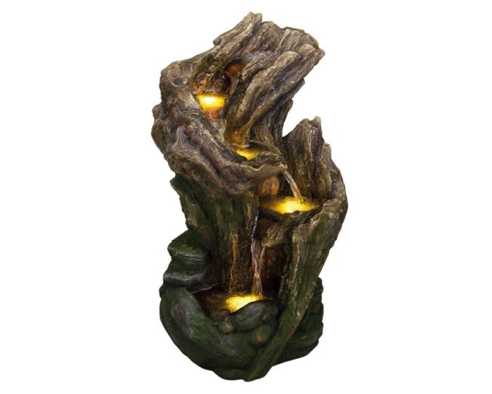 Water Feature Tree Bark 55cm 4 LED Low Voltage