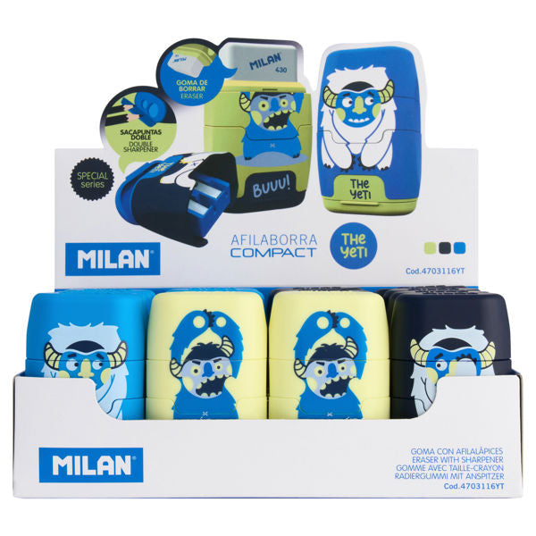 Milan Compact Yeti Twin Hole Sharpener & Eraser