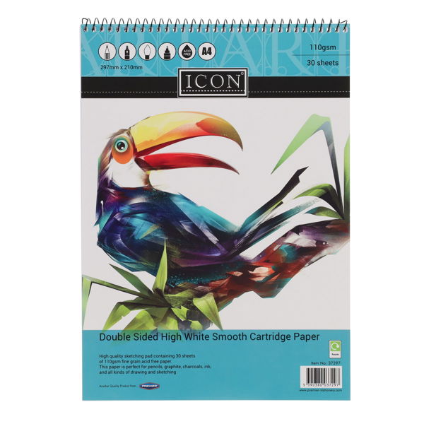 Icon A4 110gsm Spiral Sketch Pad 30 Sheets