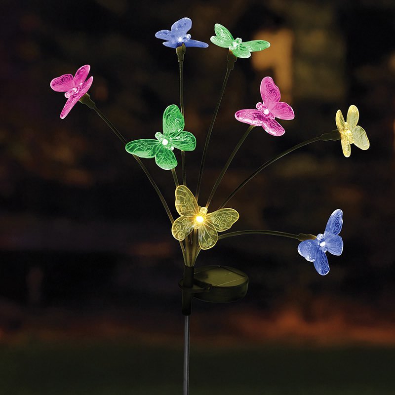 8 Stem FlutterLights Multi Coloured Stake Light