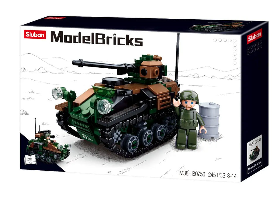 Sluban Wiesel Armoured Weapons Carrier 2 in 1 750