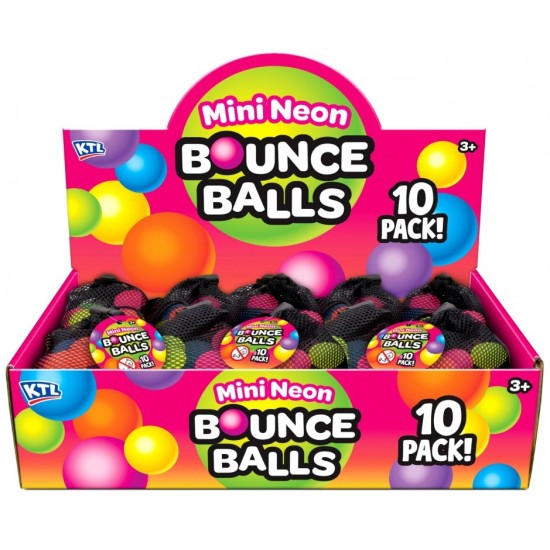 10pc Neon Colour Mini Rubber Bouncy Balls