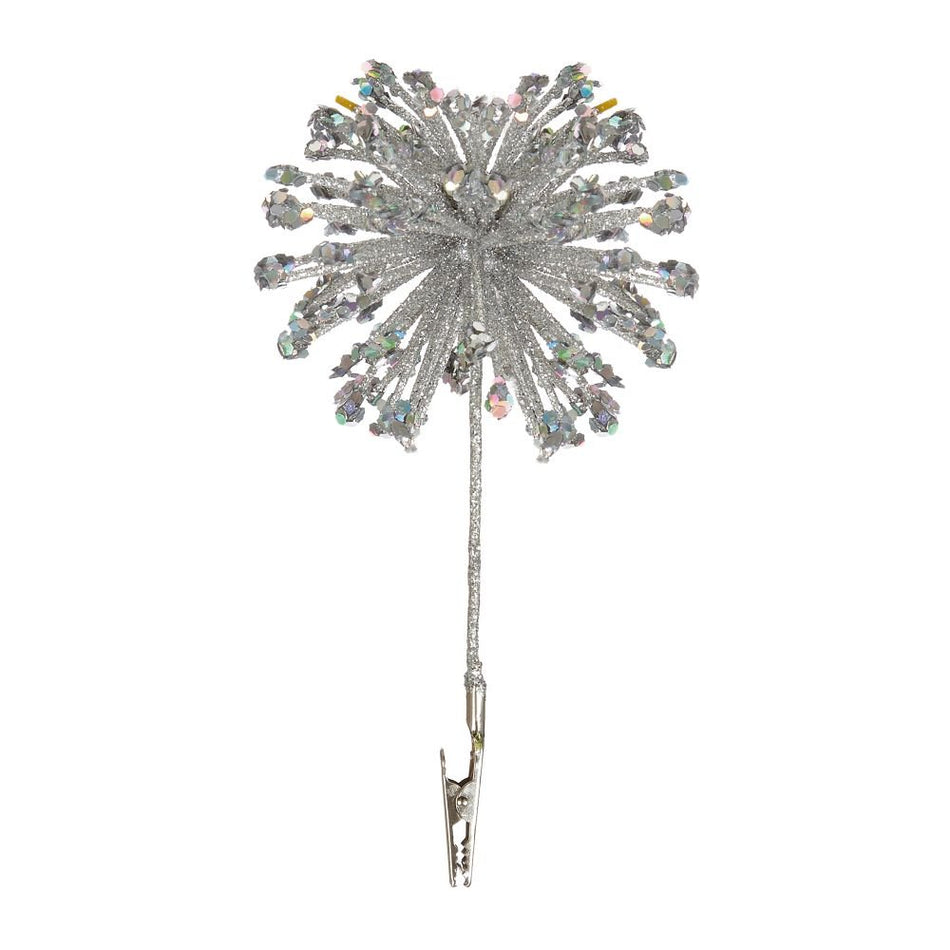 Silver Sparkle Burst Clip on 20cm