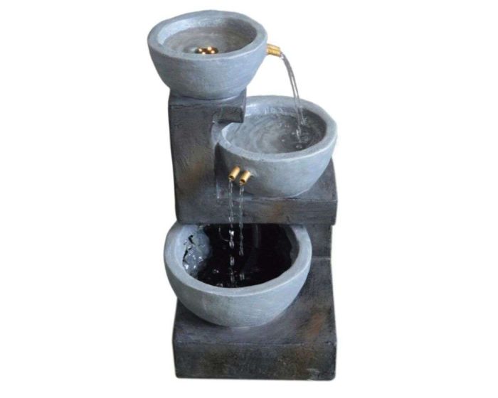 Water Feature 3-Tier Cascading 53.5cm 4 LED Low Voltage