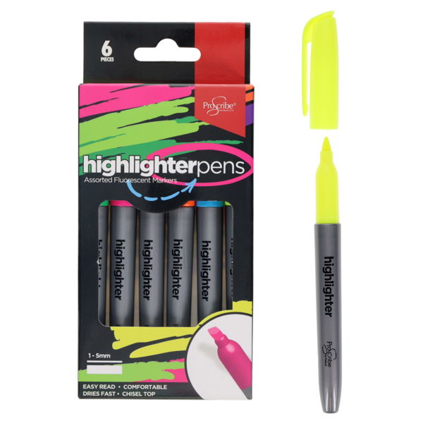 ProScribe Pkt.6 Highlighter Pens
