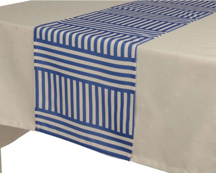 Table Runner Blue Stripe Pattern Outdoor