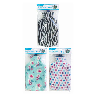 Hot Water Bottle with Fleece Cover
