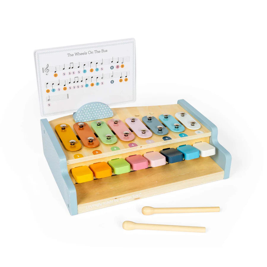 2-in-1 Wooden Xylophone & Baby Piano
