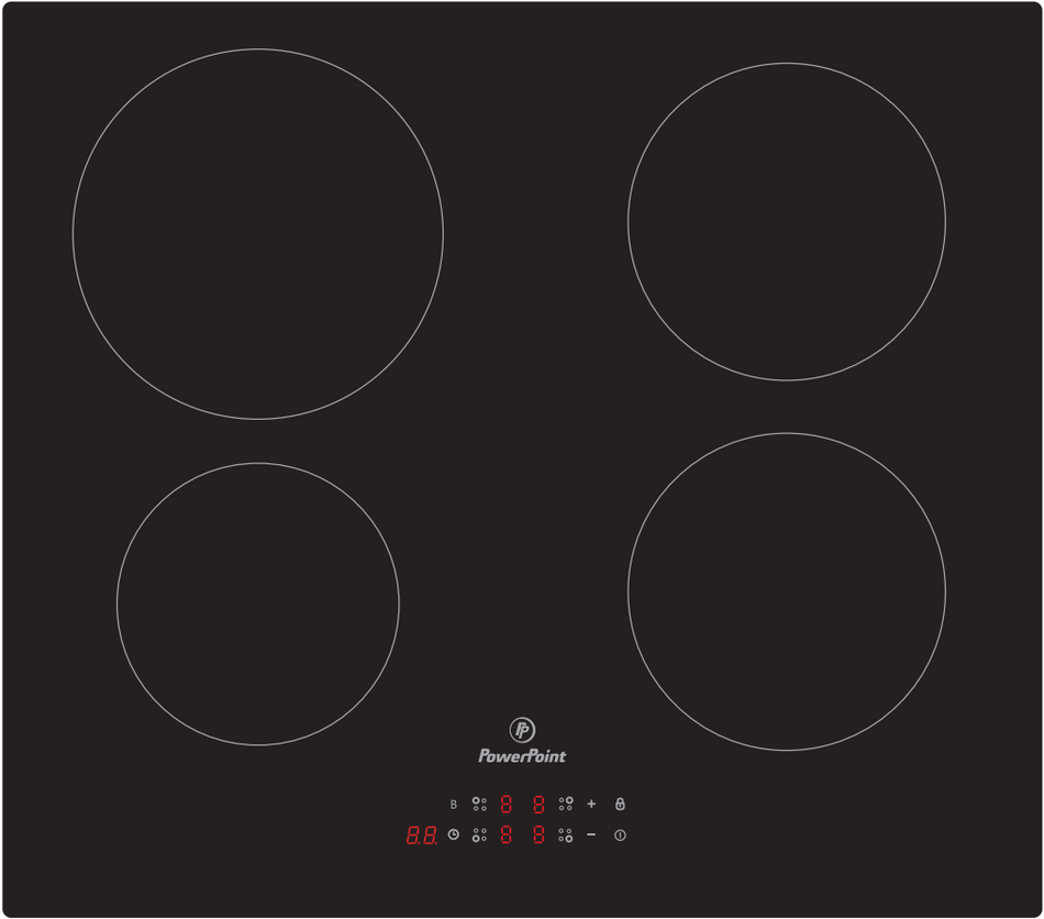 Powerpoint 4 Ring Ceramic Hob Touch Control Induction
