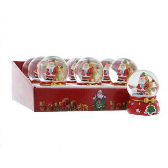 9cm Santa & Reindeer Snowglobe