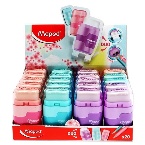 Maped Pastel Compact Duo Twin Hole Sharpener & Eraser