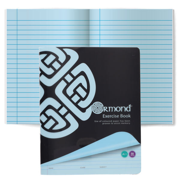 Ormond 88pg A11 Durable Cover Visual Memory Aid Copy Book - Blue