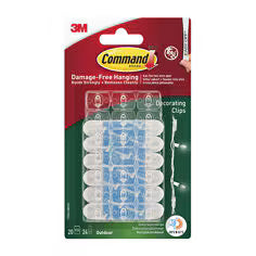 Decorating Clips with Command Strips (20 Clips & 24 Water Resistant Strips)