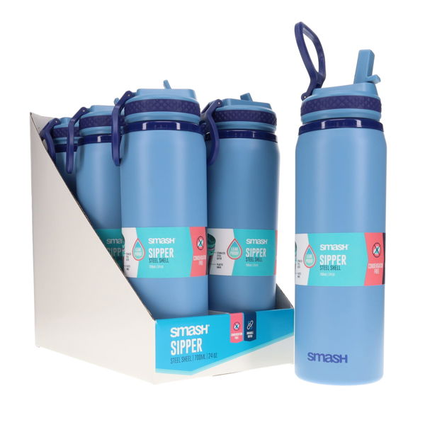 Smash 700ml Steel Shell Bottle - Steel Blue