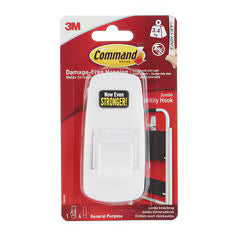 Jumbo Hook with Command Strips (1 Hook & 4 Large Strips)