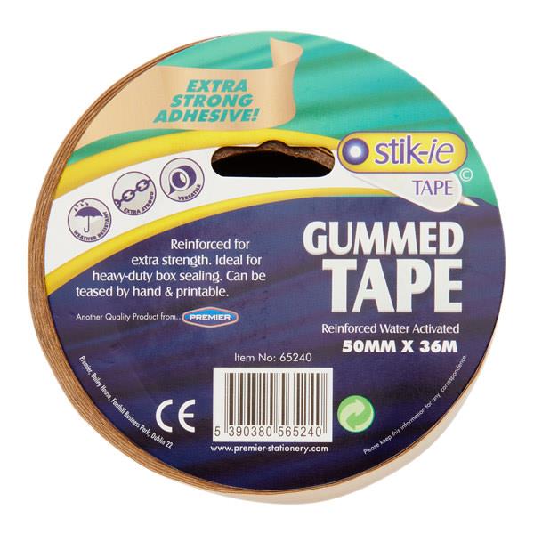 Stik.ie 50mm x 36m Reinforced Gummed Tape