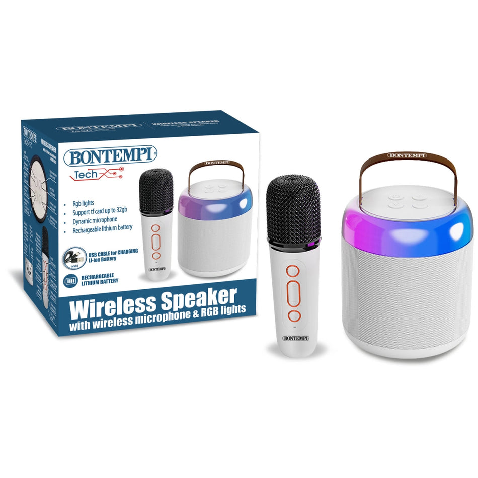 Bontempi Wireless Speaker with Wireless Microphone & RGB Lights