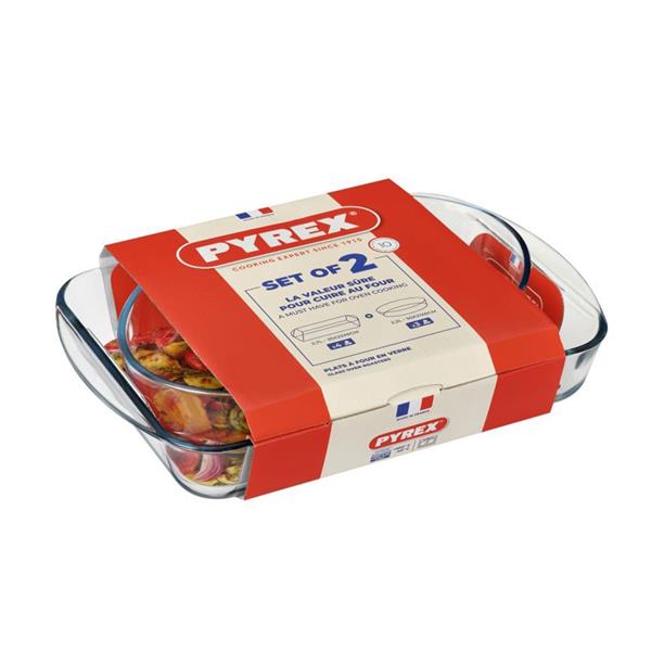 Pyrex 2pce Roaster Set (30x21/35x23)