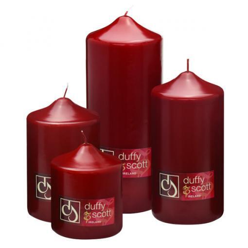 Duffy & Scott Pillar Candle Claret 150mm Tall