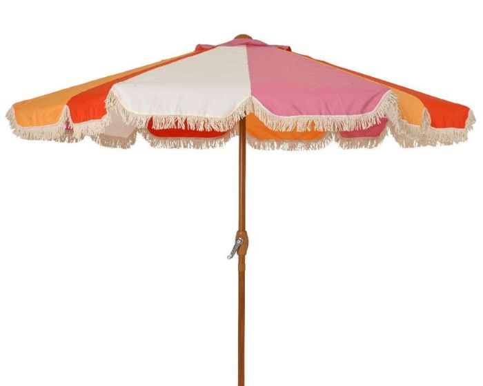 Parasol Outdoor Stripe w/Fringe 220cm